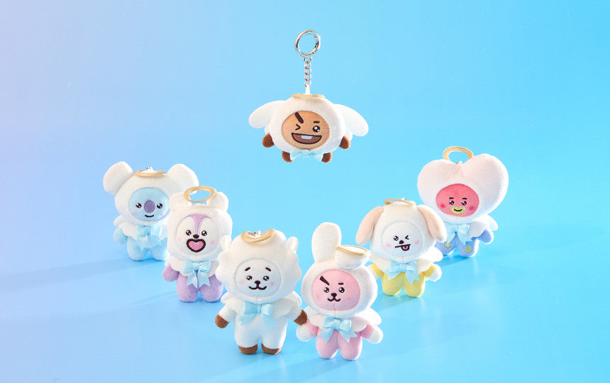 BT21 - ANGEL &amp; VILLAIN ANGEL PLUSH KEYRING - COKODIVE