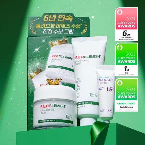 [2024 AWARDS] DR.G BLEMISH CLEAR SOOTHING CREAM 70ml SET (+70ml TUBE+PORE JET SERUM 10ml) - COKODIVE