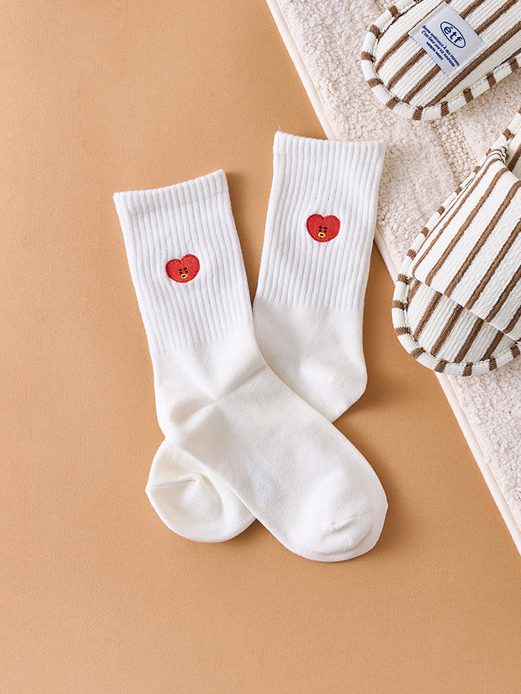 BT21 - BASIC DAILY EMBROIDERY SOCKS - COKODIVE