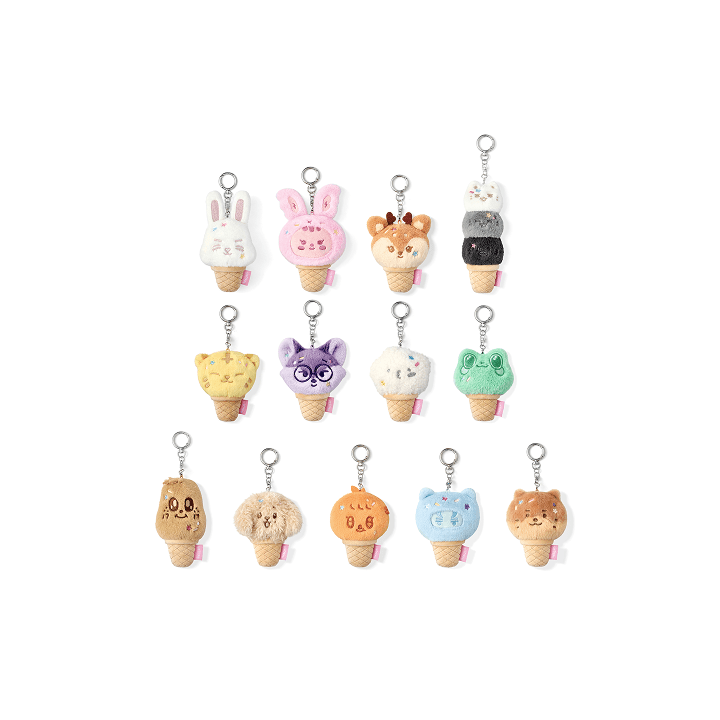 [2ND PRE-ORDER] SEVENTEEN - ICE CREAM WITH MINITEEN CHARACTER POP UP OFFICIAL MD FACE KEYRING - COKODIVE
