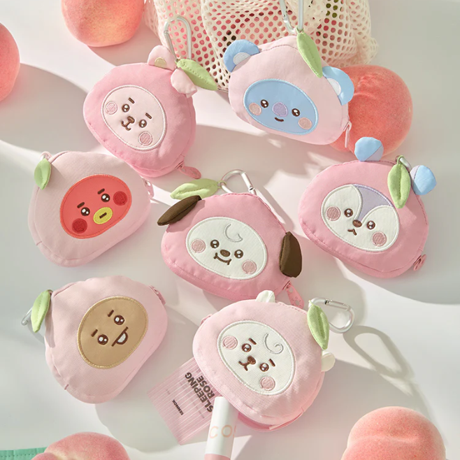 BT21 - PEACH HOLIC FACE POUCH KEYRING - COKODIVE