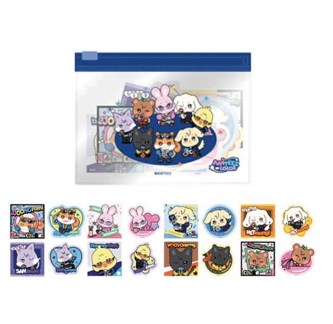 ATEEZ - ANITEEZ IN COLOR POP UP OFFICIAL MD FLAKE STICKER SET (REMOVABLE) - COKODIVE