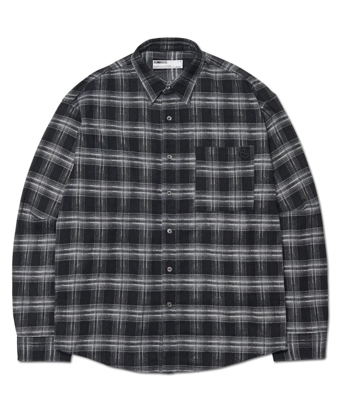 [BTS SUGA LIMA CONCERT LOOK] NOMANUAL FLANNEL CHECK SHIRT BLACK - COKODIVE