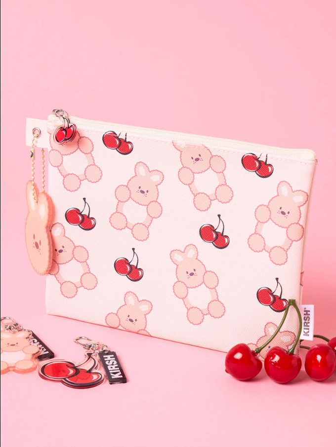 KIRSH FLAT KEYRING POUCH (WITTY BUNNY PINK) - COKODIVE