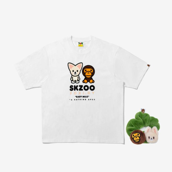 STRAY KIDS - BAPE X STRAY KIDS FOXI.NY BABY MILO TEE M (I.N) + SCRUNCH STRAY KIDS - BAPE X STRAY KIDS FOXI.NY BABY MILO TEE M (I.N) + SCRUNCH