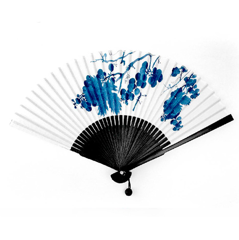 GARDEN OF OJUKHEON GRAPE FOLDING FAN (BLUE) - COKODIVE