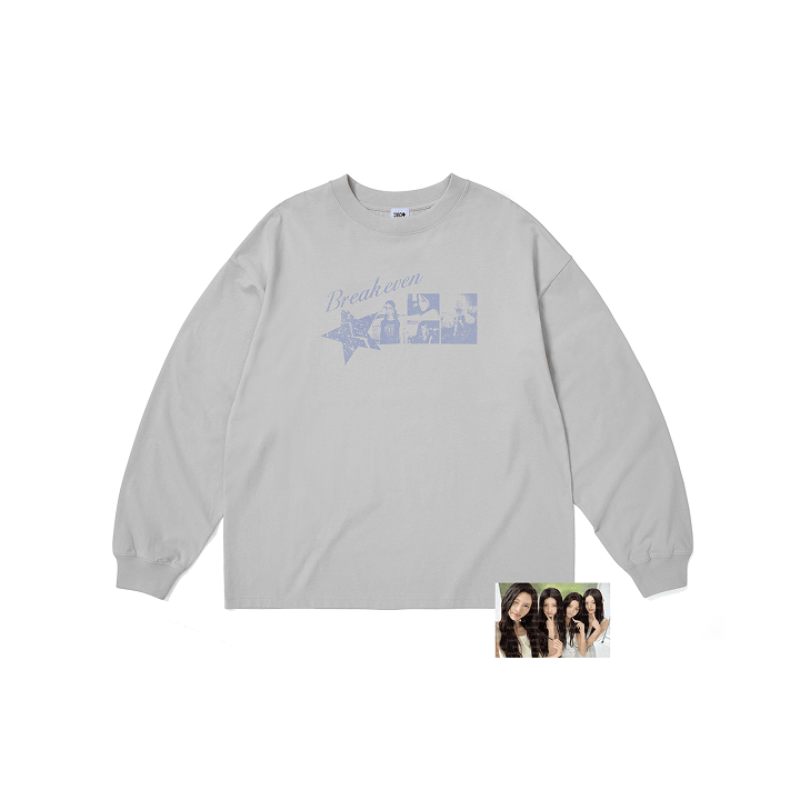 ILLIT - BREAK EVEN OFFICIAL MD PHOTO L/S T-SHIRT (GRAY) - COKODIVE
