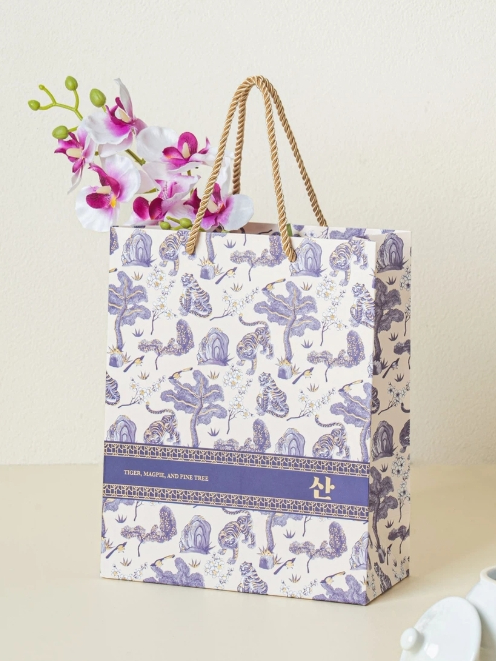 HANGEUL TIGER, MAGPIE, AND PINE TREE SHOPPING BAG (S) - COKODIVE