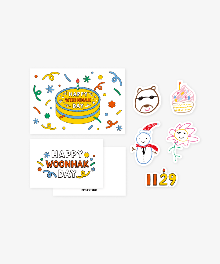 BOYNEXTDOOR - HAPPY WOONHAK DAY OFFICIAL MD POP UP CARD SET - COKODIVE