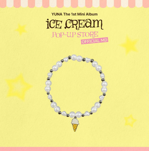 ITZY YUNA - ICE CREAM 1ST MINI ALBUM POP UP OFFICIAL MD ICE CREAM BEADED BRACELET - COKODIVE