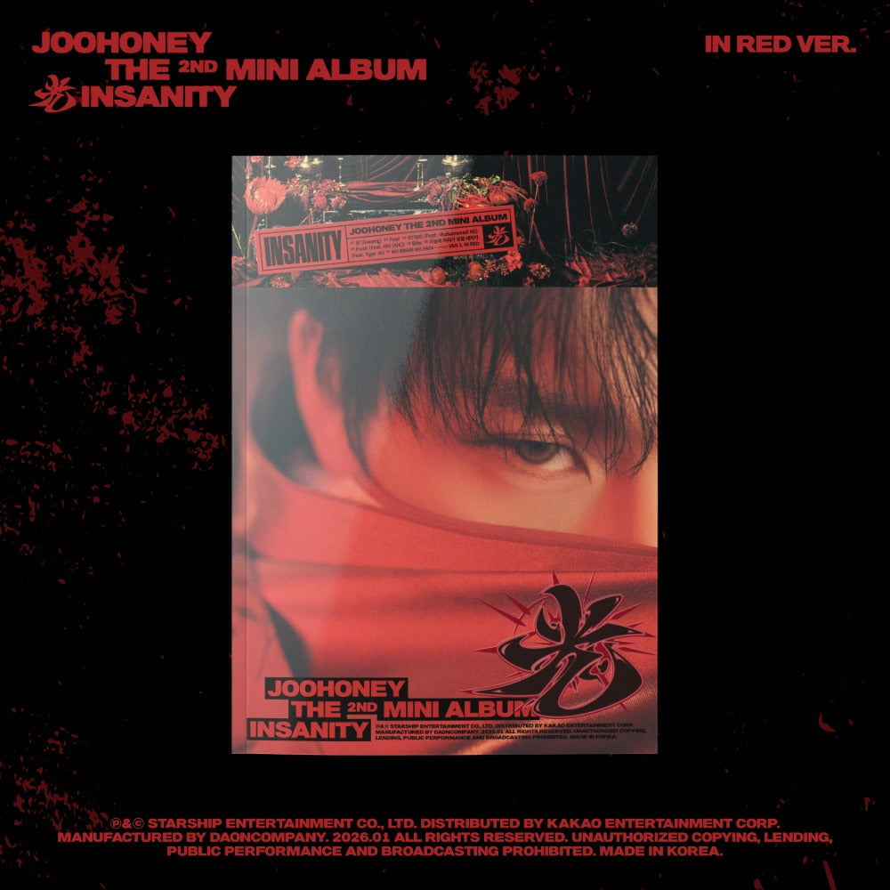 MONSTA X JOOHONEY - INSANITY 2ND MINI ALBUM STARSHIP GIFT STANDARD IN RED VER