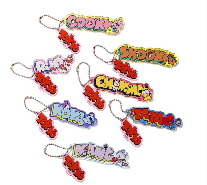 BT21 - WORLD VOYAGE JAPAN NAME KEYCHAIN - COKODIVE