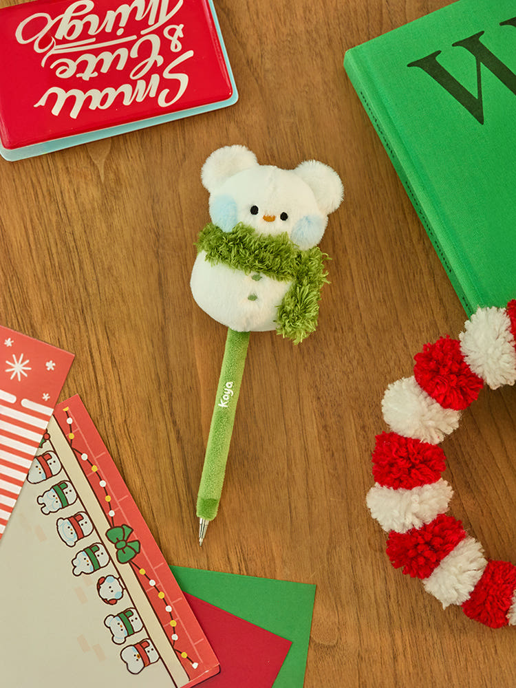 BT21 - MINI MININI PETIT HOLIDAY SNOWMAN DOLL GEL PEN - COKODIVE