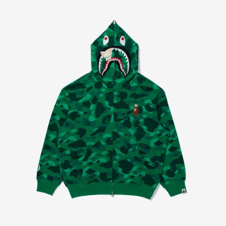 STRAY KIDS - BAPE X STRAY KIDS COLLABORATION OFFICIAL MD SHARK FULL ZIP HOODIE M (I.N) - COKODIVE