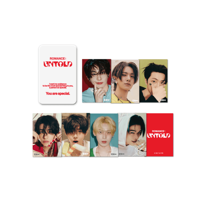 ENHYPEN - ROMANCE : UNTOLD OFFICIAL MD LENTICULAR MINI CARD & TIN CASE SET - COKODIVE