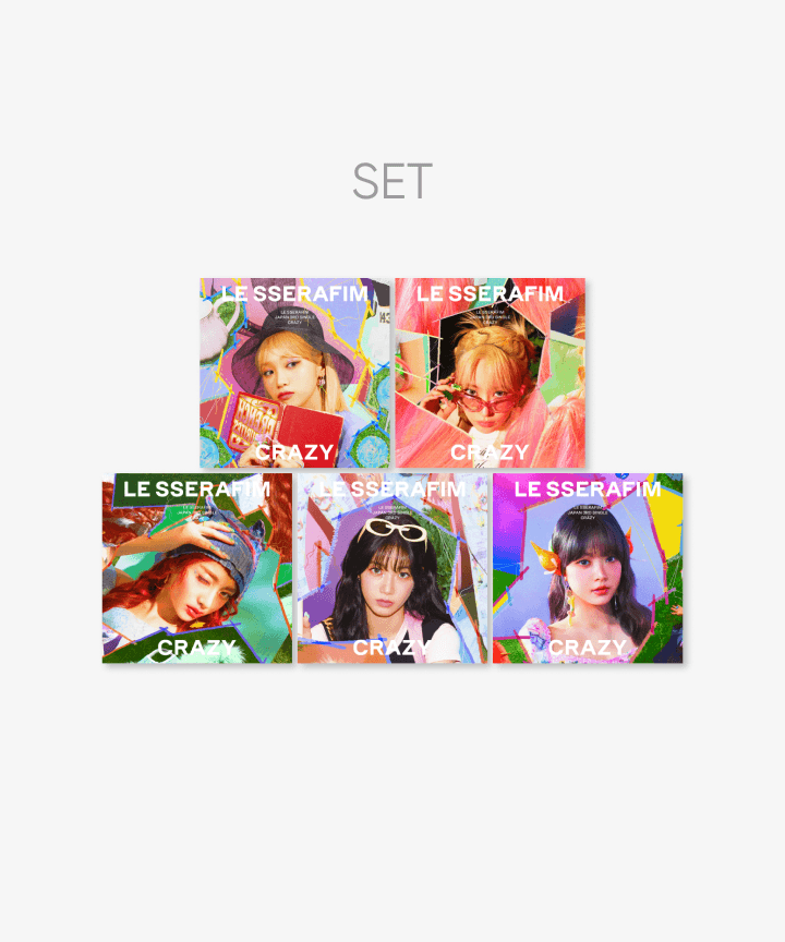 LE SSERAFIM - CRAZY JAPAN 3RD SINGLE ALBUM WEVERSE GIFT SOLO JACKET 5 SET