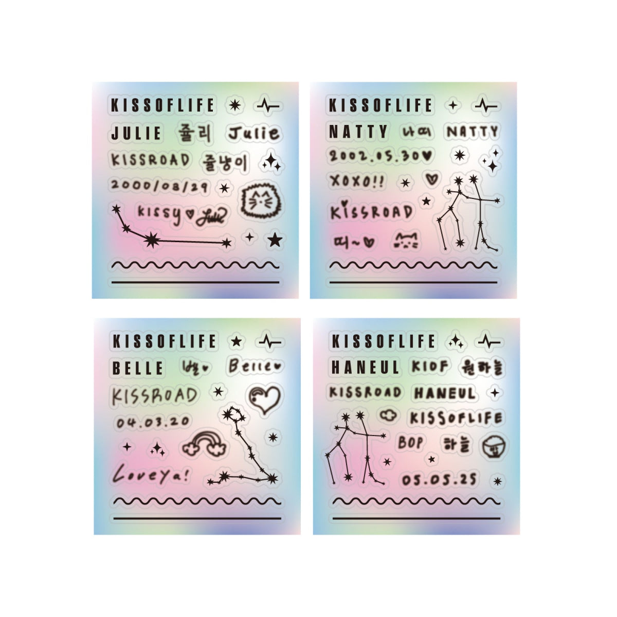 KISS OF LIFE - KISS ROAD 1ST WORLD TOUR OFFICIAL MD LIGHT STICK DECO STICKER SET - COKODIVE