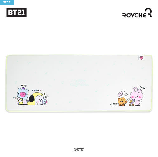 BT21 - LITTLE BUDDY LONG MOUSE PAD LIGHT GREEN COOKY / CHIMMY / MANG / SHOOKY - COKODIVE