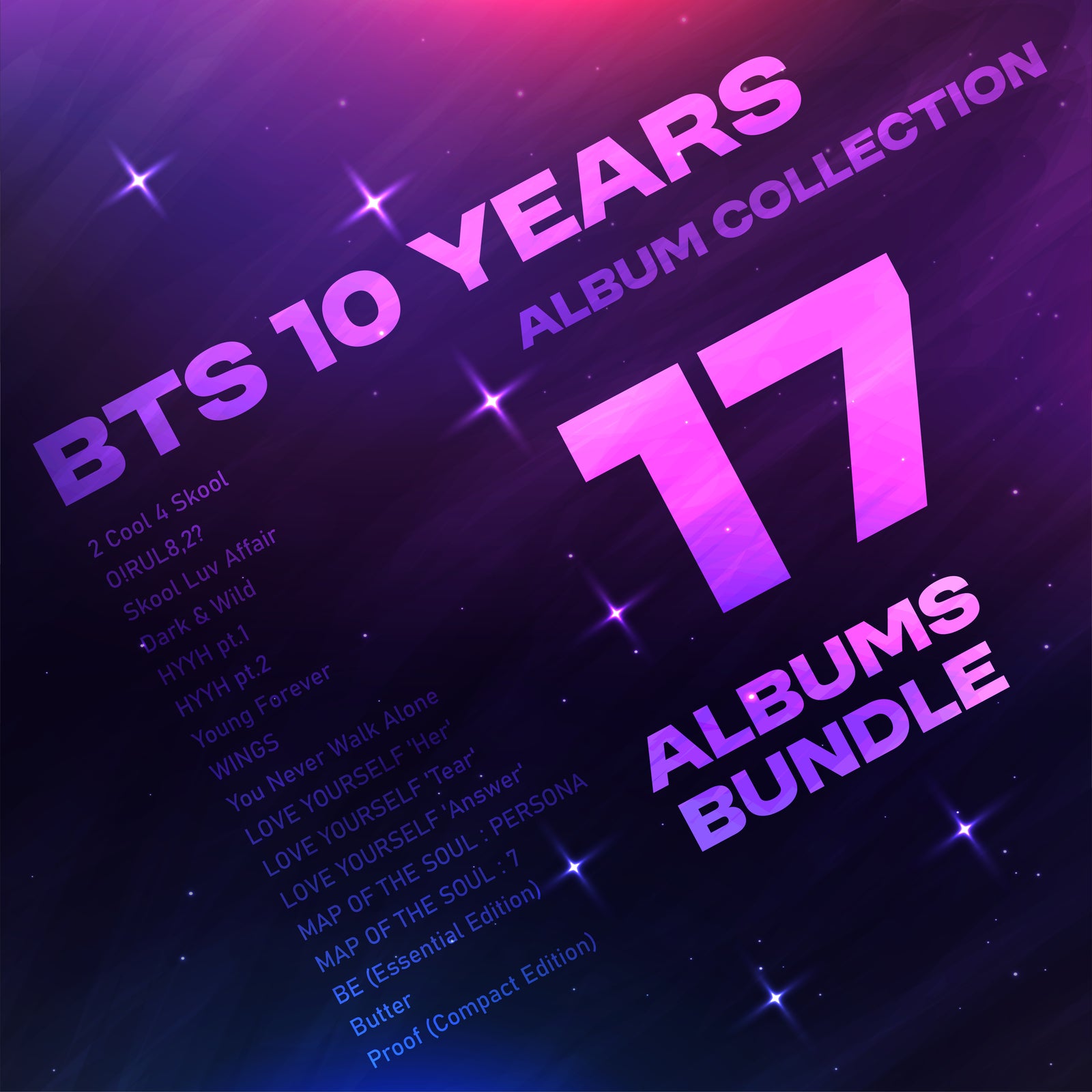 BTS 10 YEARS ALBUM COLLECTION ? 17 ALBUMS BUNDLE - COKODIVE
