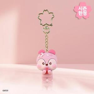 BT21 - CHERRY BLOSSOM LEATHER PATCH FIGURE KEYRING MANG - COKODIVE