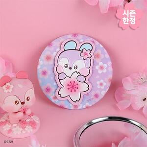 BT21 - CHERRY BLOSSOM LEATHER PATCH MIRROR MANG - COKODIVE