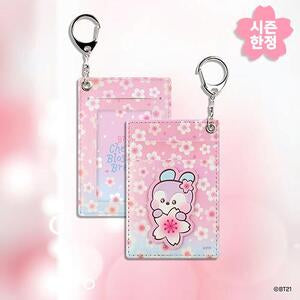 BT21 - CHERRY BLOSSOM LEATHER PATCH CARD HOLDER MANG - COKODIVE