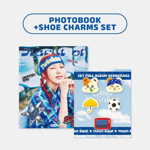 MOON BYUL - STARLIT OF TWINKLE 1ST FULL ALBUM REPACKAGE OFFICIAL MD PHOTOBOOK + SHOE CHARMS SET - COKODIVE