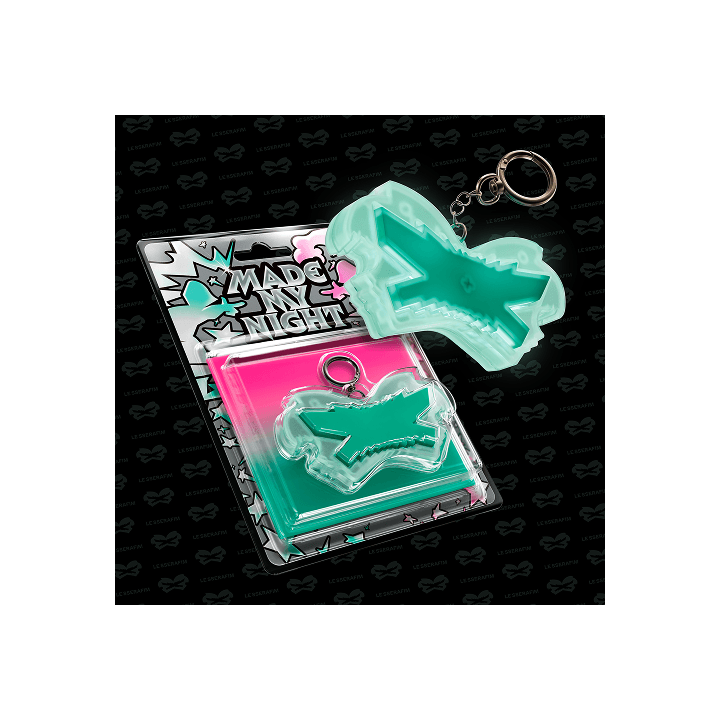 LE SSERAFIM - MADE MY NIGHT 2ND SINGLE ALBUM WEVERSE SHOP GIFT GLOW CLICKER KEYCHAIN MINT VER - COKODIVE