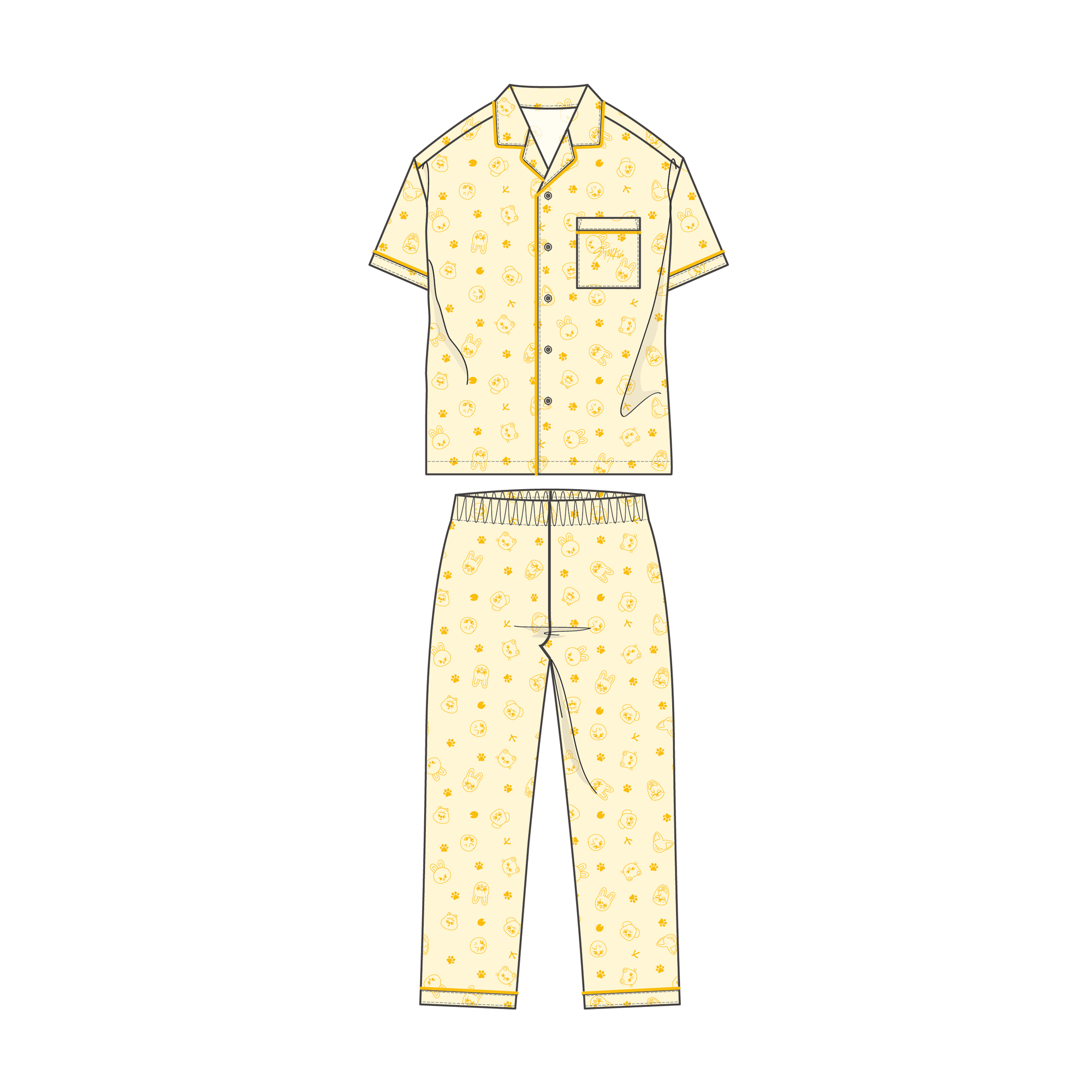 STRAY KIDS - JAPAN 6TH ANNIVERSARY FC OFFICIAL MD SKZOO PAJAMA YELLOW - COKODIVE