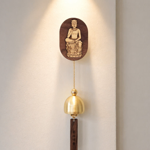 PENSIVE BODHISATTVA WOODEN DOOR BELL - COKODIVE