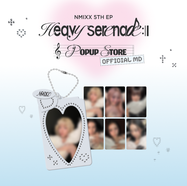 NMIXX - HEAVY SERENADE POP UP STORE OFFICIAL MD PHOTOCARD HOLDER KEYRING & PHOTOCARD SET - COKODIVE