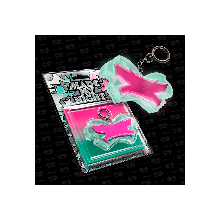LE SSERAFIM - MADE MY NIGHT 2ND SINGLE ALBUM WEVERSE SHOP GIFT GLOW CLICKER KEYCHAIN PINK VER - COKODIVE
