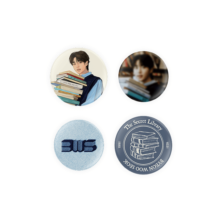 BYEON WOO SEOK - THE SECRET LIBRARY ASIA FANMEETING TOUR IN SEOUL OFFICIAL MD PIN BUTTON SET - COKODIVE
