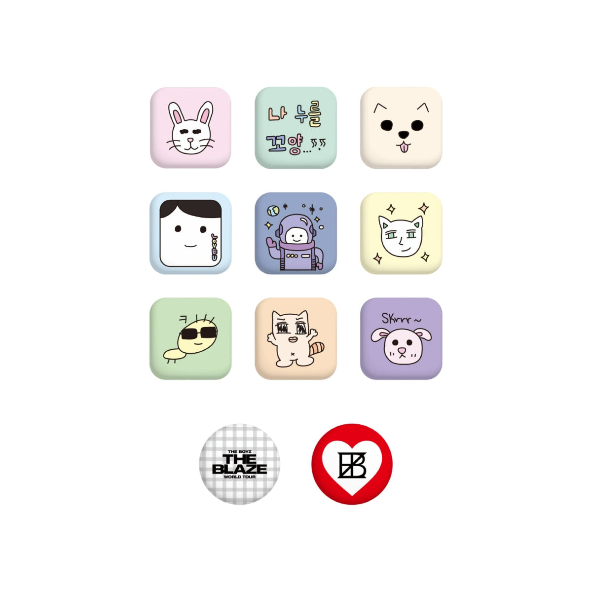 THE BOYZ - THE BLAZE THE BOYZ WORLD TOUR IN SEOUL OFFICIAL MD PIN BUTTON SET - COKODIVE