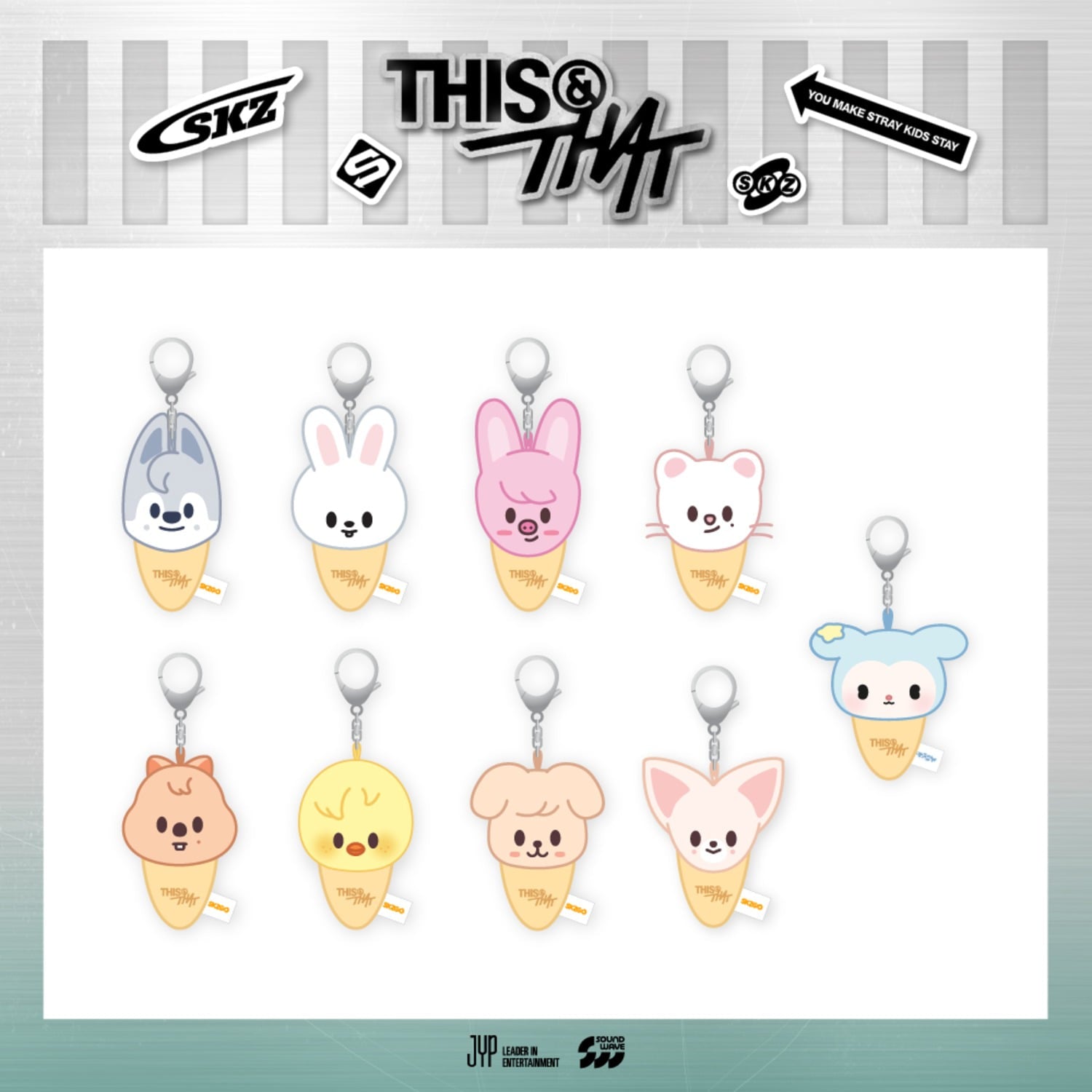STRAY KIDS - THIS & THAT POP UP OFFICIAL MD PLUSH KEYRING ICECREAM VER - COKODIVE