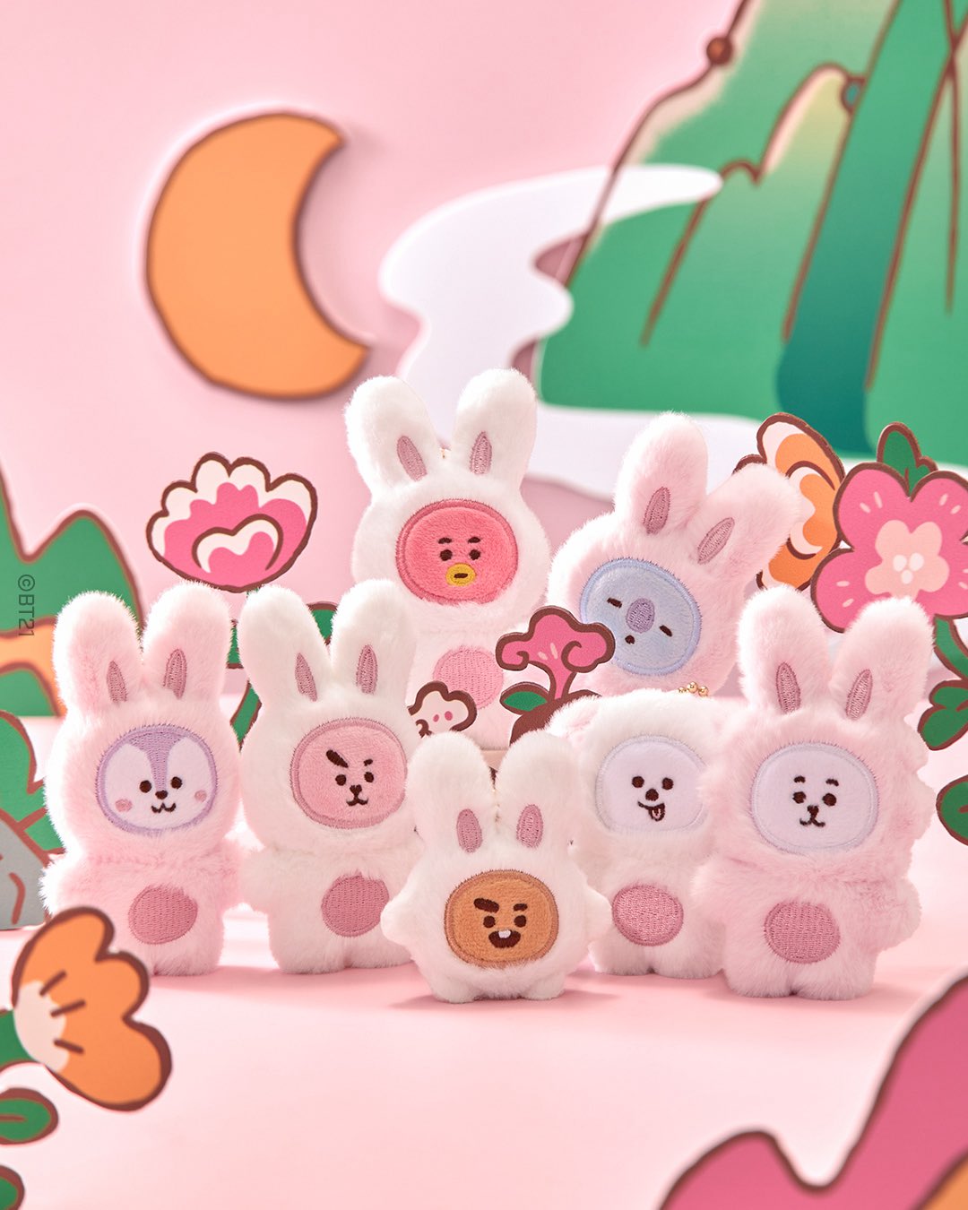 BT21 - K-TOKKI EDITION FLAT PLUSH KEYRING - COKODIVE