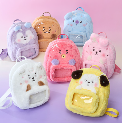 BT21 - RIBBONED U BABY CLEAR POCKET PLUSH BAG - COKODIVE