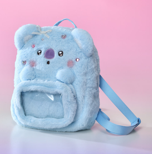 BT21 - RIBBONED U BABY CLEAR POCKET PLUSH BAG - COKODIVE