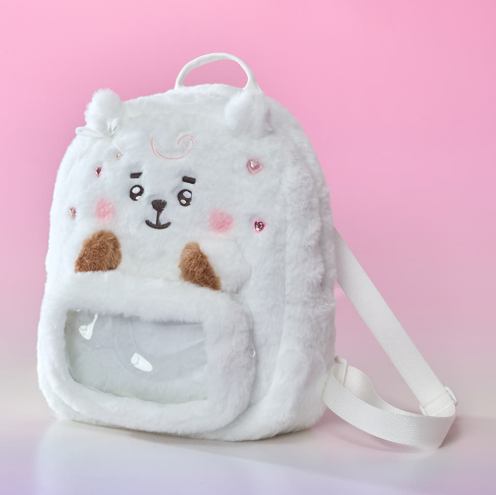 BT21 - RIBBONED U BABY CLEAR POCKET PLUSH BAG - COKODIVE