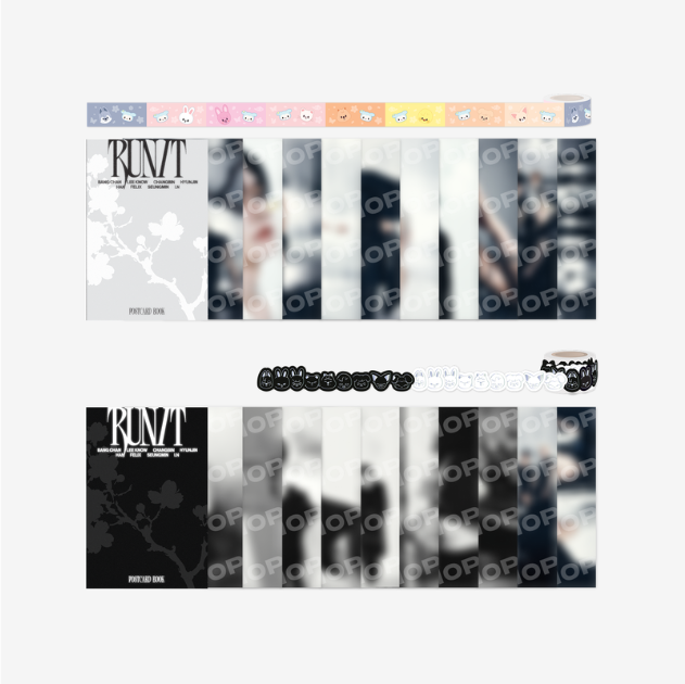 STRAY KIDS - RUN IT WORLD TOUR IN SEOUL OFFICIAL MD POSTCARD BOOK & ROLL STICKER SET