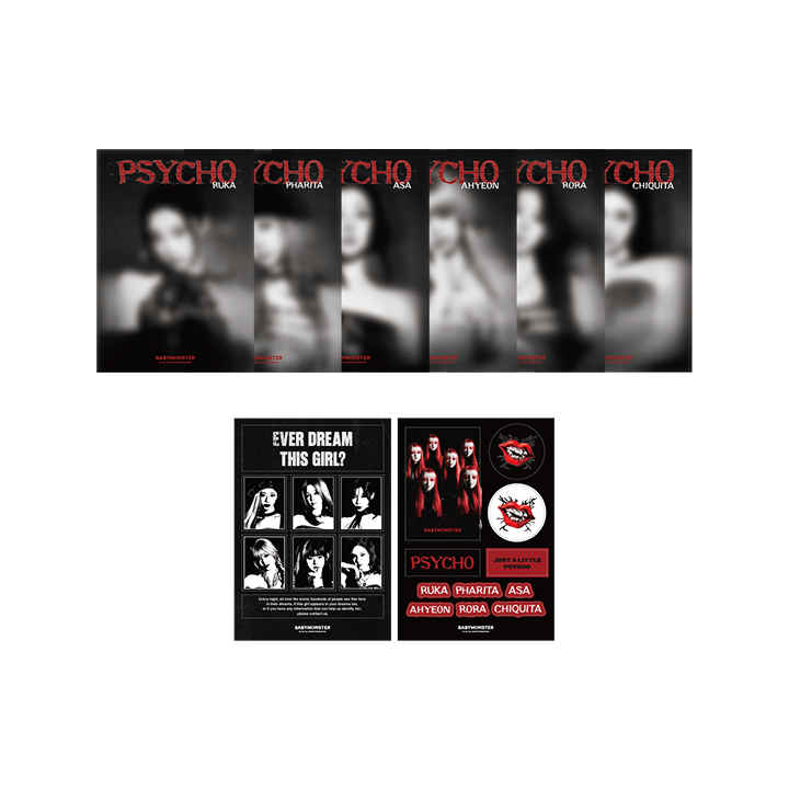 BABYMONSTER - PSYCHO OFFICIAL MD MINI POSTER + STICKER PACK - COKODIVE