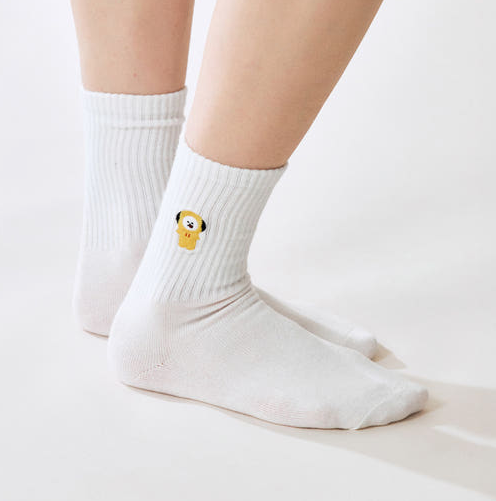 BT21 - BASIC RIB EMBROIDERY SOCKS - COKODIVE