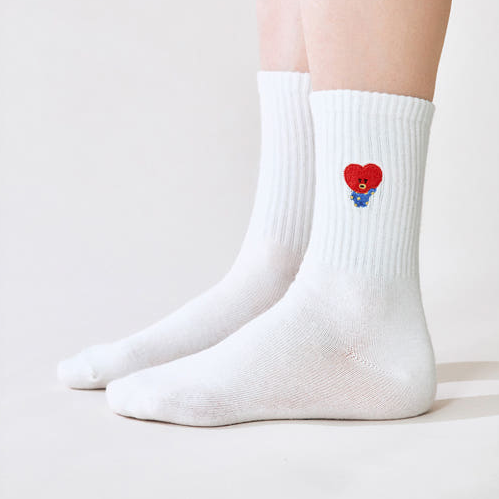 BT21 - BASIC RIB EMBROIDERY SOCKS - COKODIVE