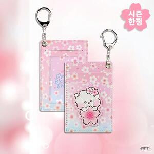 BT21 - CHERRY BLOSSOM LEATHER PATCH CARD HOLDER RJ - COKODIVE