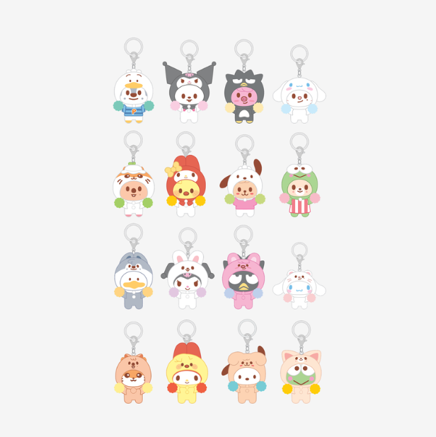 STRAY KIDS - SKZOO X SANRIO CHARACTERS OFFICIAL MD SECRET FLOCKED FIGURE KEYRING (CHEER UP VER) - COKODIVE