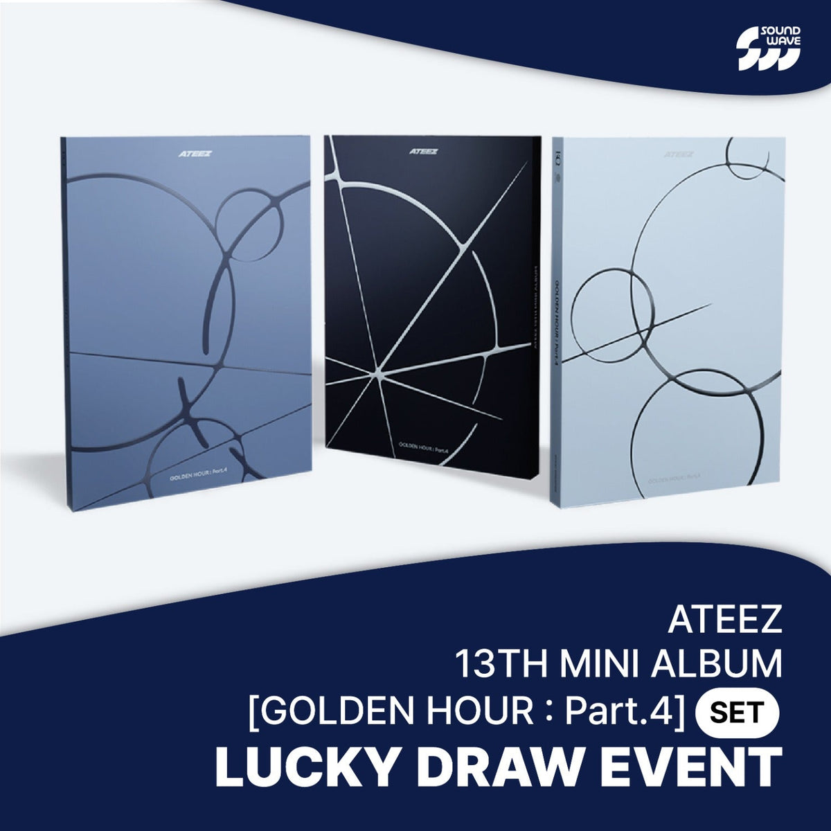 ATEEZ - GOLDEN HOUR : PART.4 MINI 13TH ALBUM SOUNDWAVE LUCKY DRAW EVENT STANDARD SET - COKODIVE