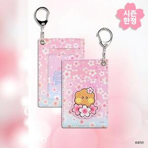 BT21 - CHERRY BLOSSOM LEATHER PATCH CARD HOLDER SHOOKY - COKODIVE