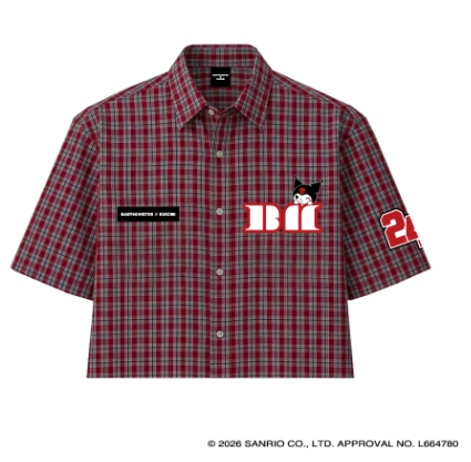 BABYMONSTER - BABAYMONSTER X KUROMI JAPAN OFFICIAL MD SHORT SHIRT (RED) - COKODIVE