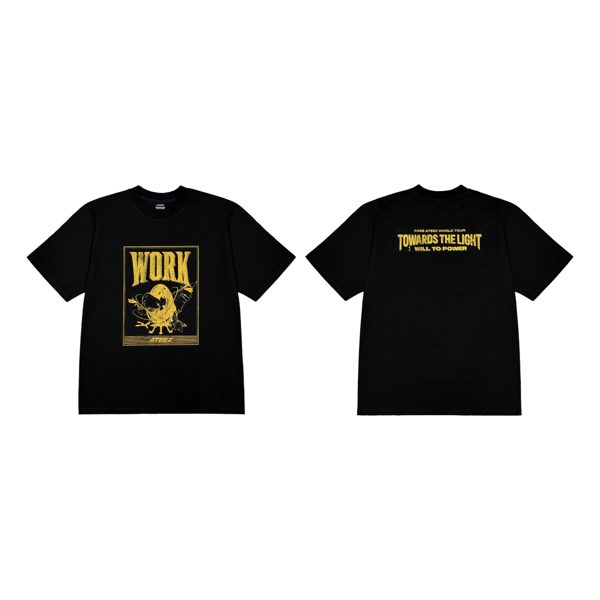 ATEEZ - TOWARDS THE LIGHT : WILL TO POWER WORLD TOUR POP-UP STORE IN EUROPE OFFICIAL MD SHORT SLEEVE T-SHIRT WORK VER - COKODIVE