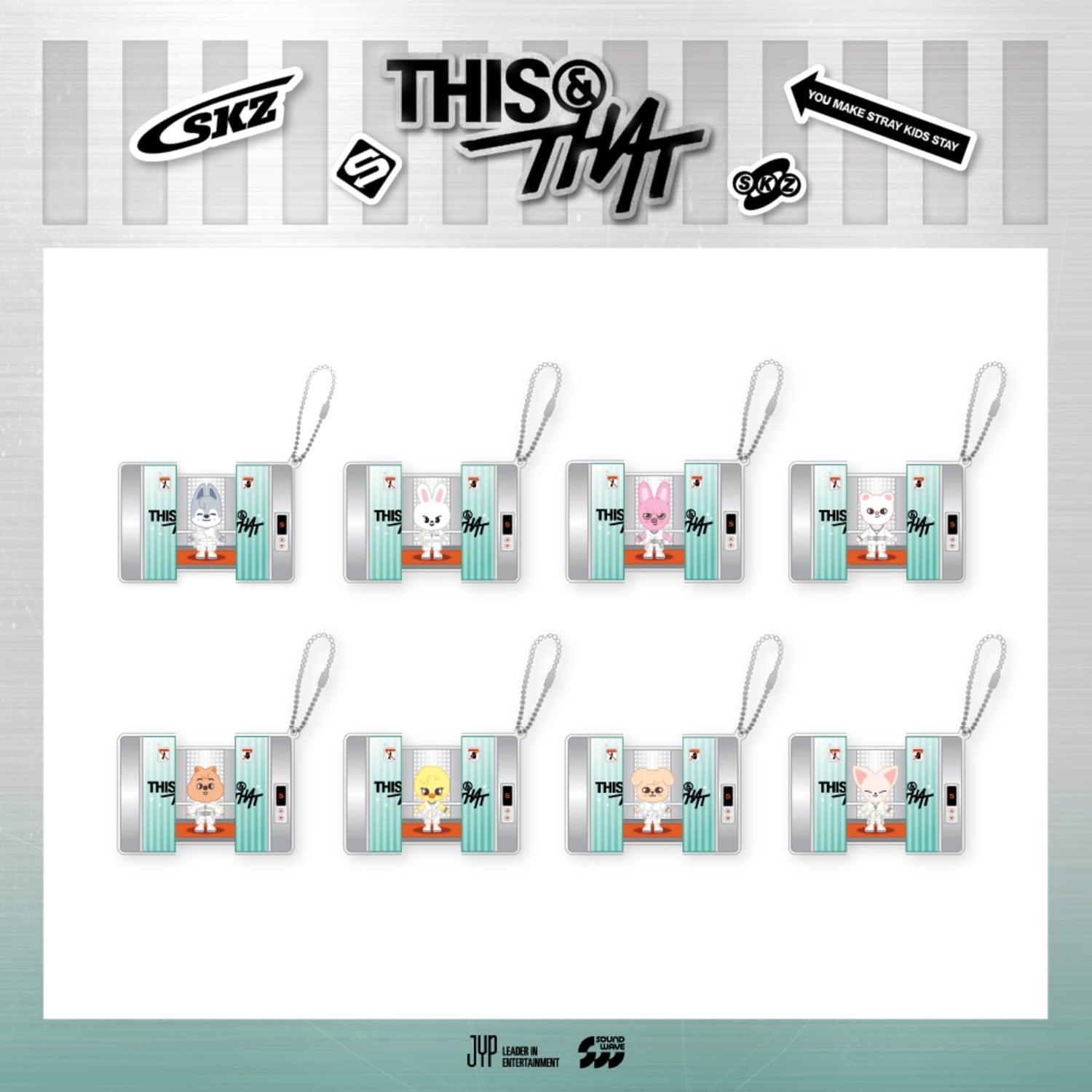 STRAY KIDS - THIS & THAT POP UP OFFICIAL MD SKZOO CAPSULE ACRYLIC KEYRING - COKODIVE